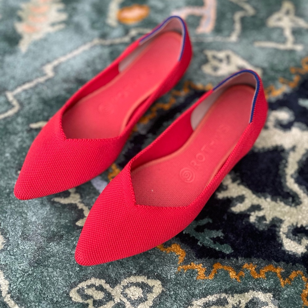 Rothy's the Point Bright Red Flats